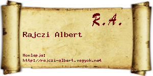Rajczi Albert névjegykártya