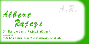 albert rajczi business card